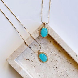 Heliophilia Silver Collar Bodrum Turquesa y Dorado
